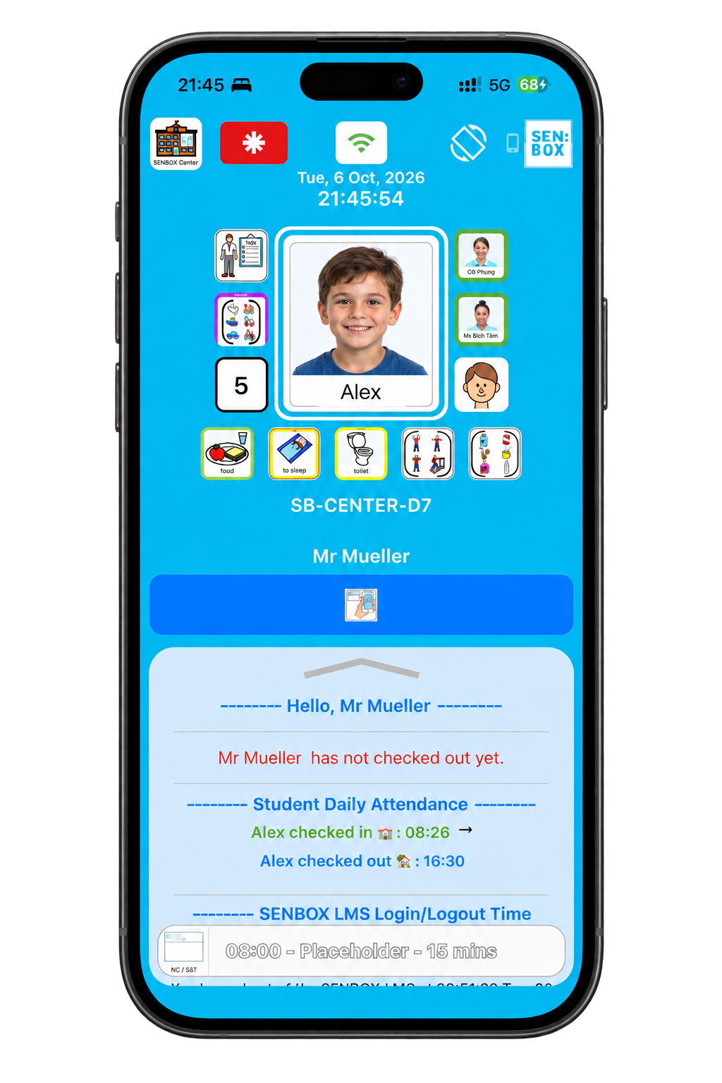 SENBOX learning app displayed on a phone